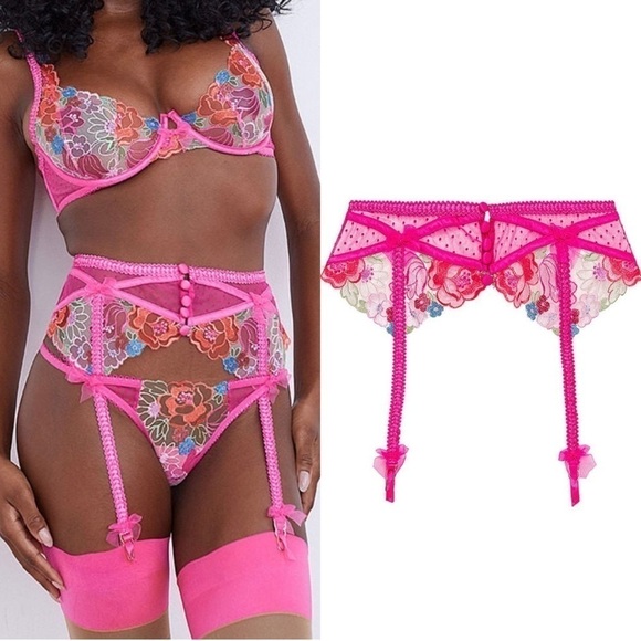FOR LOVE & LEMONS Fuchsia/Hot Pink Luella Garter Belt XXS - Picture 1 of 11